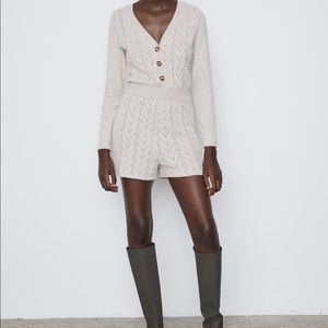 Zara cable-knit short jumpsuit